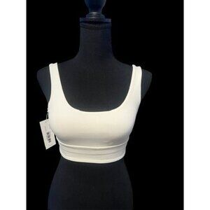 OUTDOOR VOICES FREE FORM SCOOP BRA COLOR MILK STONE PILATIES GYMATTIRE XXSM